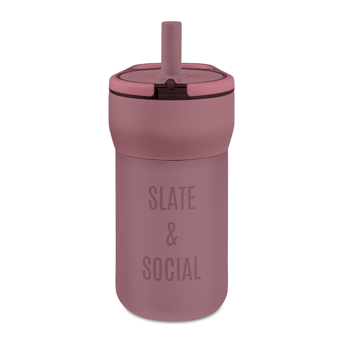 Kids’ 12oz Leakproof Straw Tumbler – Slate & Social Engraved Cup