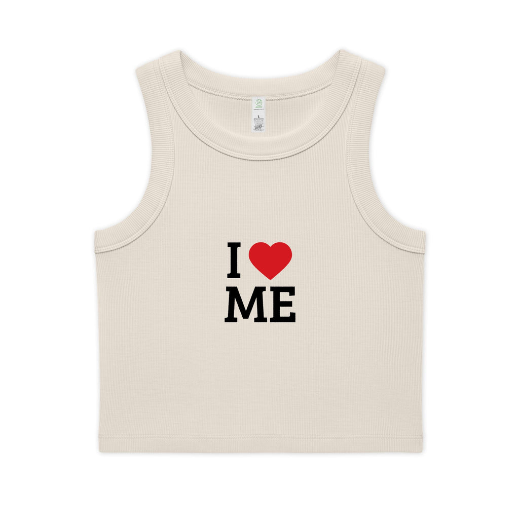 I  ME Rib Crop Tank — Self Love Organic Women's Tank Top