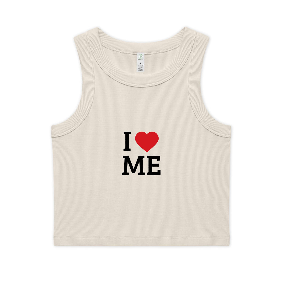 I  ME Rib Crop Tank — Self Love Organic Women's Tank Top