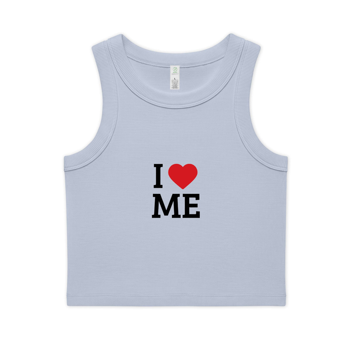 I  ME Rib Crop Tank — Self Love Organic Women's Tank Top