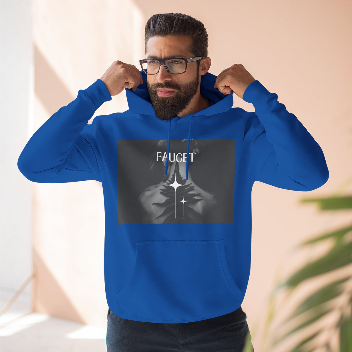Hoodie — 'FAUCET' Monochrome Prayer Hands Graphic Hoodie