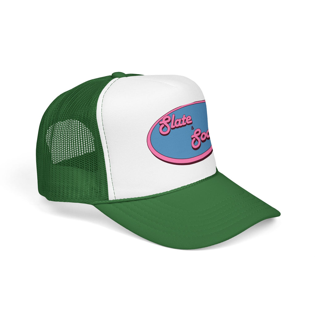 Trucker Hat — "Slate & Social" Retro Patch Foam Cap