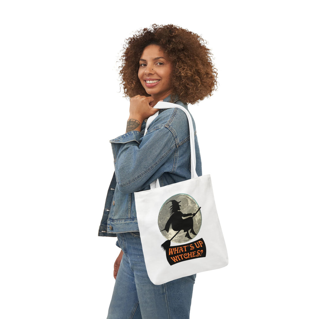 What’s Up Witches Halloween Witch Canvas Tote Bag