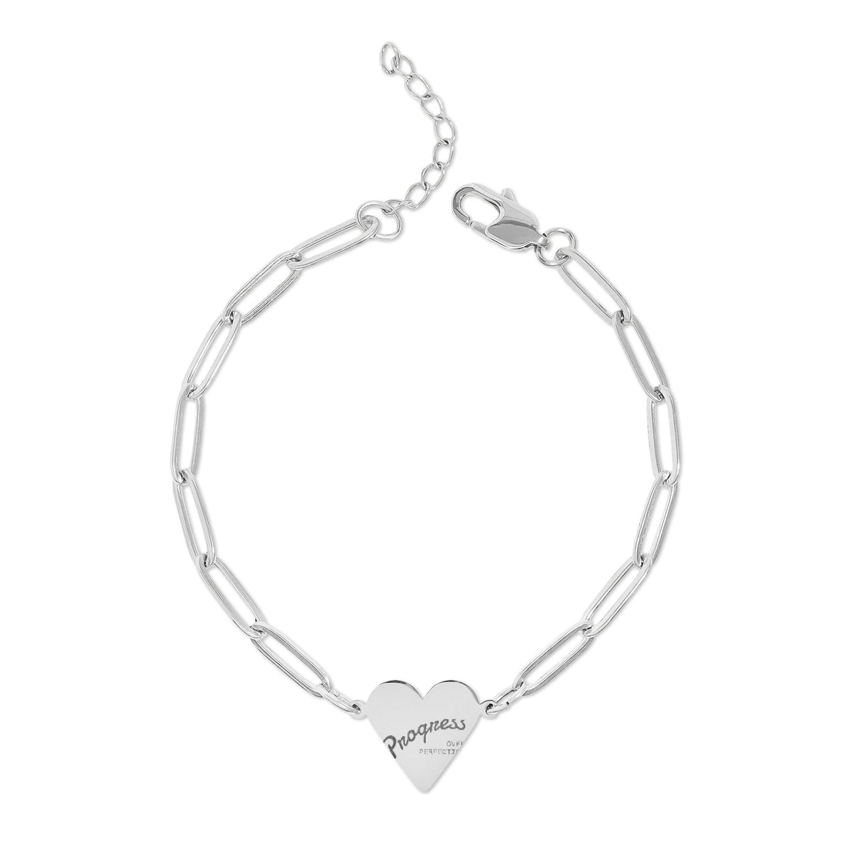Paperclip Heart Bracelet – Personalized Engraved Gift for Her