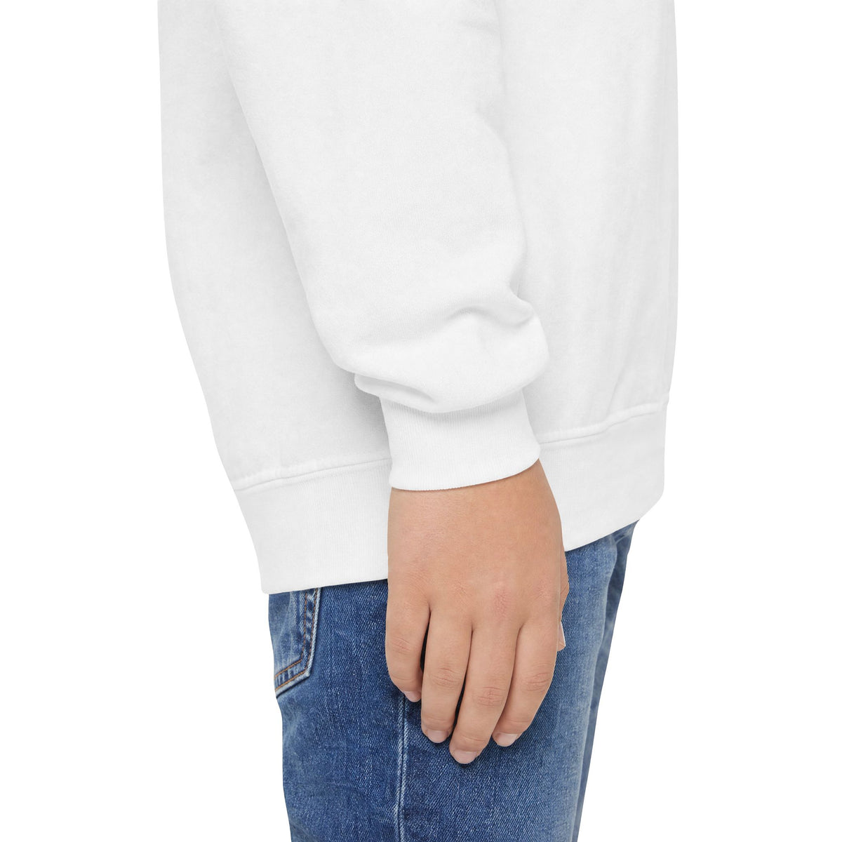 Youth Crewneck Sweatshirt — "School Story, Bro!" Earth Character with Soda | Slate & Social Back
