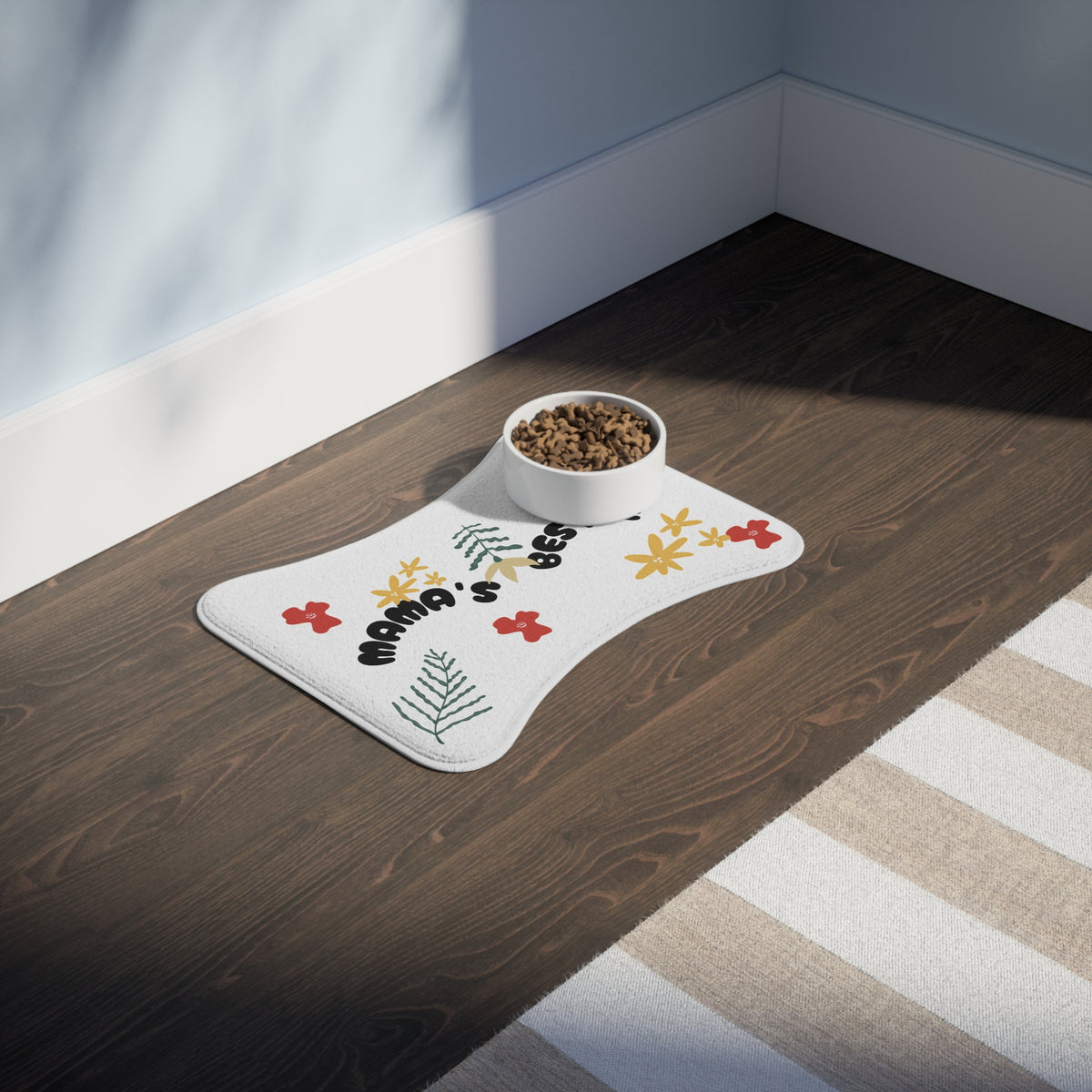 Pet Feeding Mat — "Mama's Bestie" Floral Design