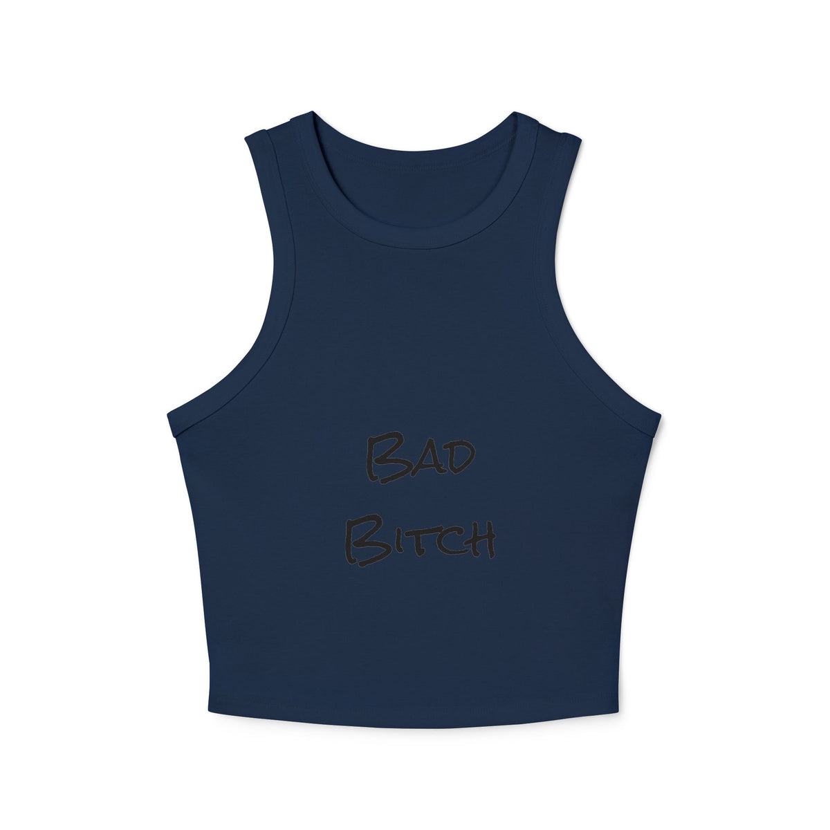 Bad Bitch Racer Tank Top — Women's Crop Ribbed Tank