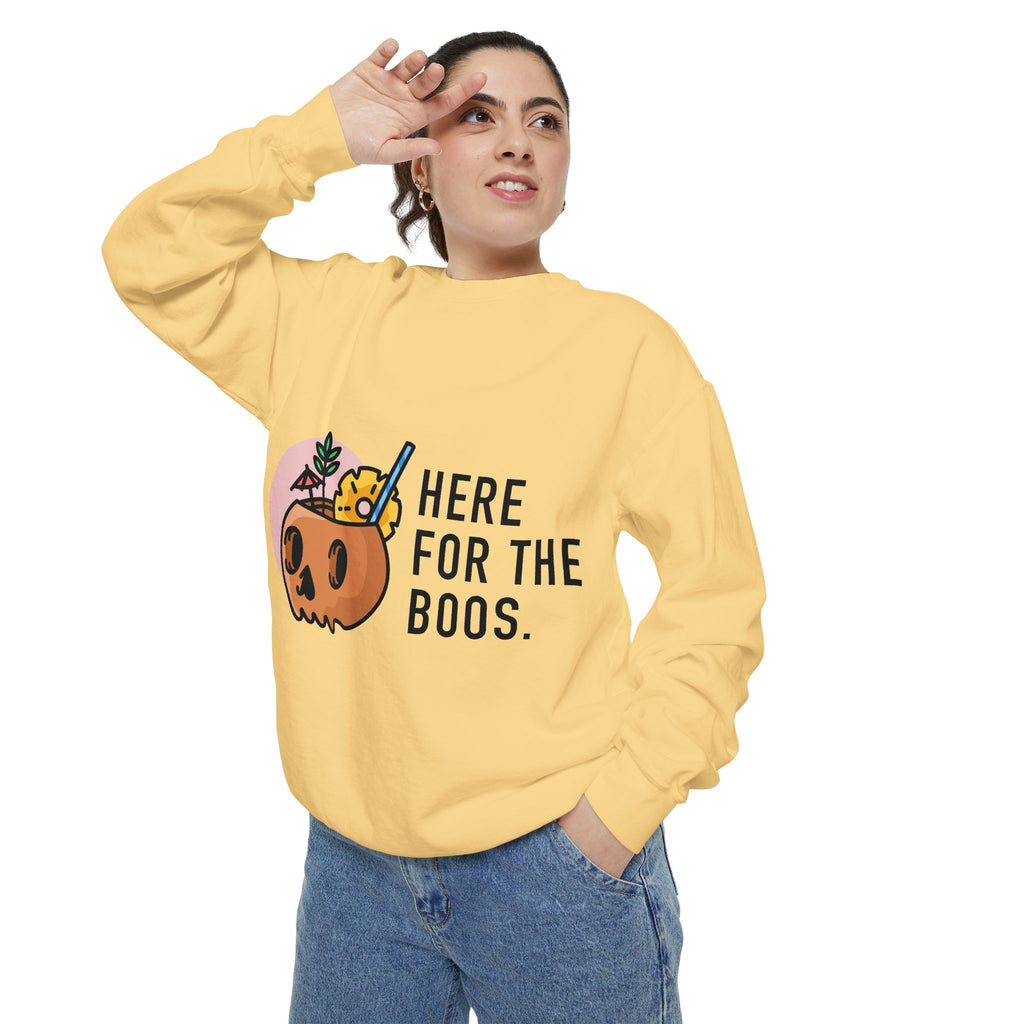Halloween Pumpkin "Here for the Boos" Sweatshirt