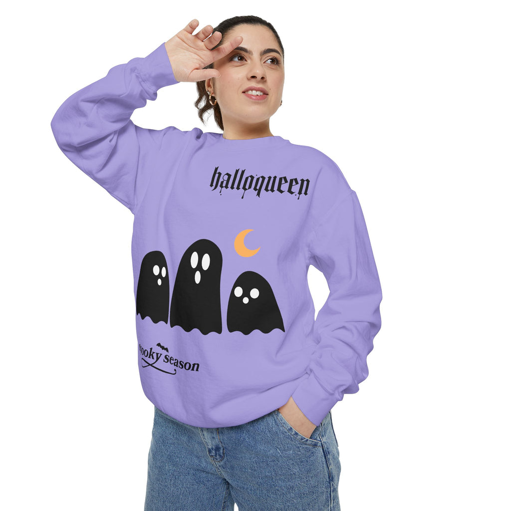 Halloween Ghosts Sweatshirt — "halloqueen" Spooky Season Crewneck