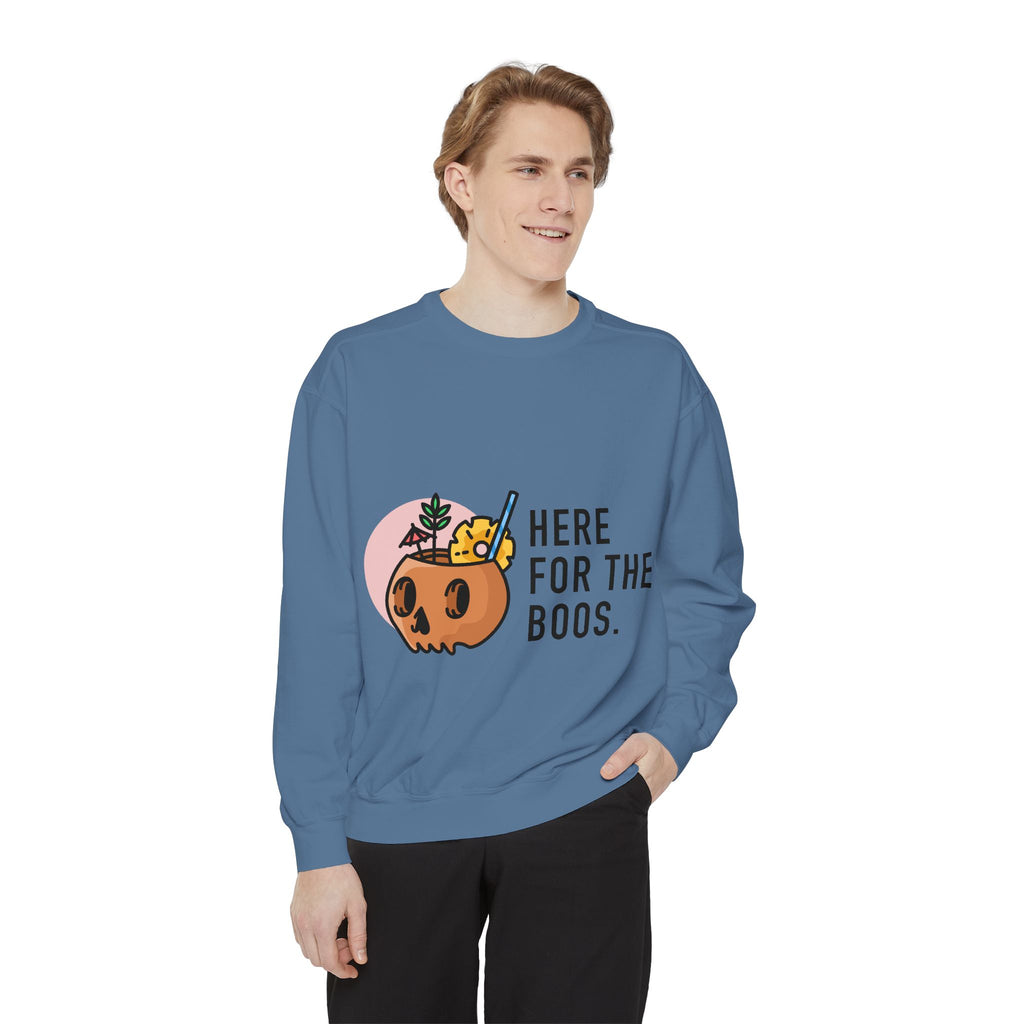 Halloween Pumpkin "Here for the Boos" Sweatshirt