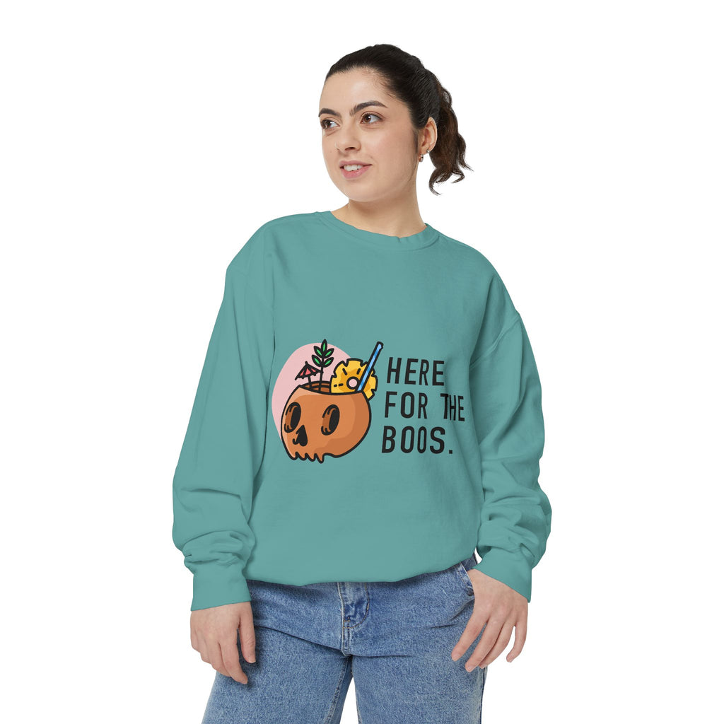 Halloween Pumpkin "Here for the Boos" Sweatshirt