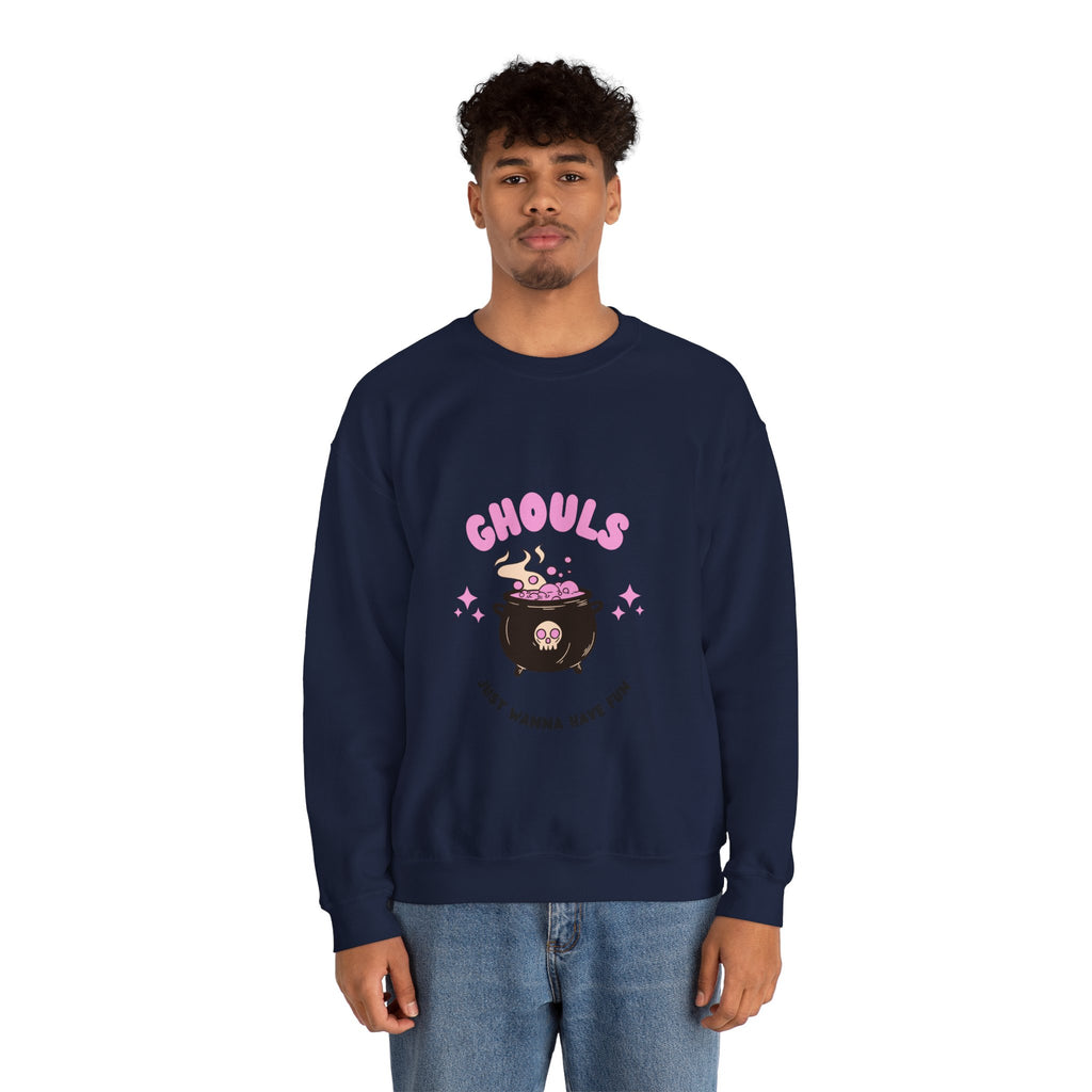 Ghoul Crewneck Sweatshirt — "Ghouls Just Wanna Have Fun" Cute Halloween Pullover