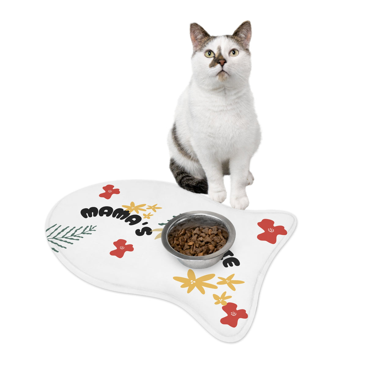 Pet Feeding Mat — "Mama's Bestie" Floral Design