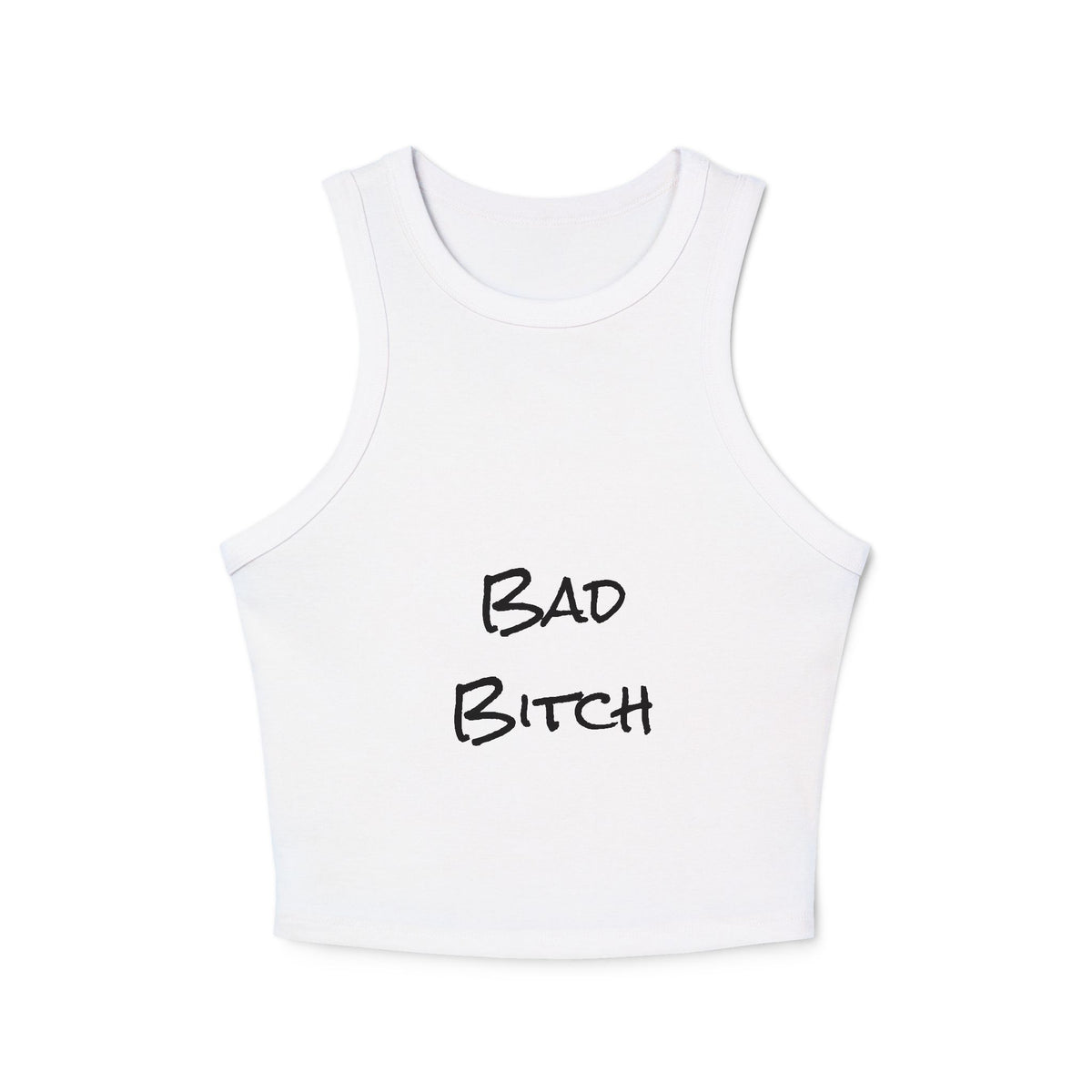 Bad Bitch Racer Tank Top — Women's Crop Ribbed Tank