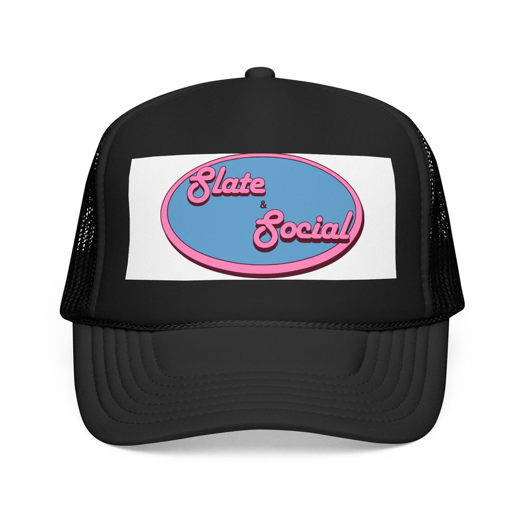 Trucker Hat — "Slate & Social" Retro Patch Foam Cap