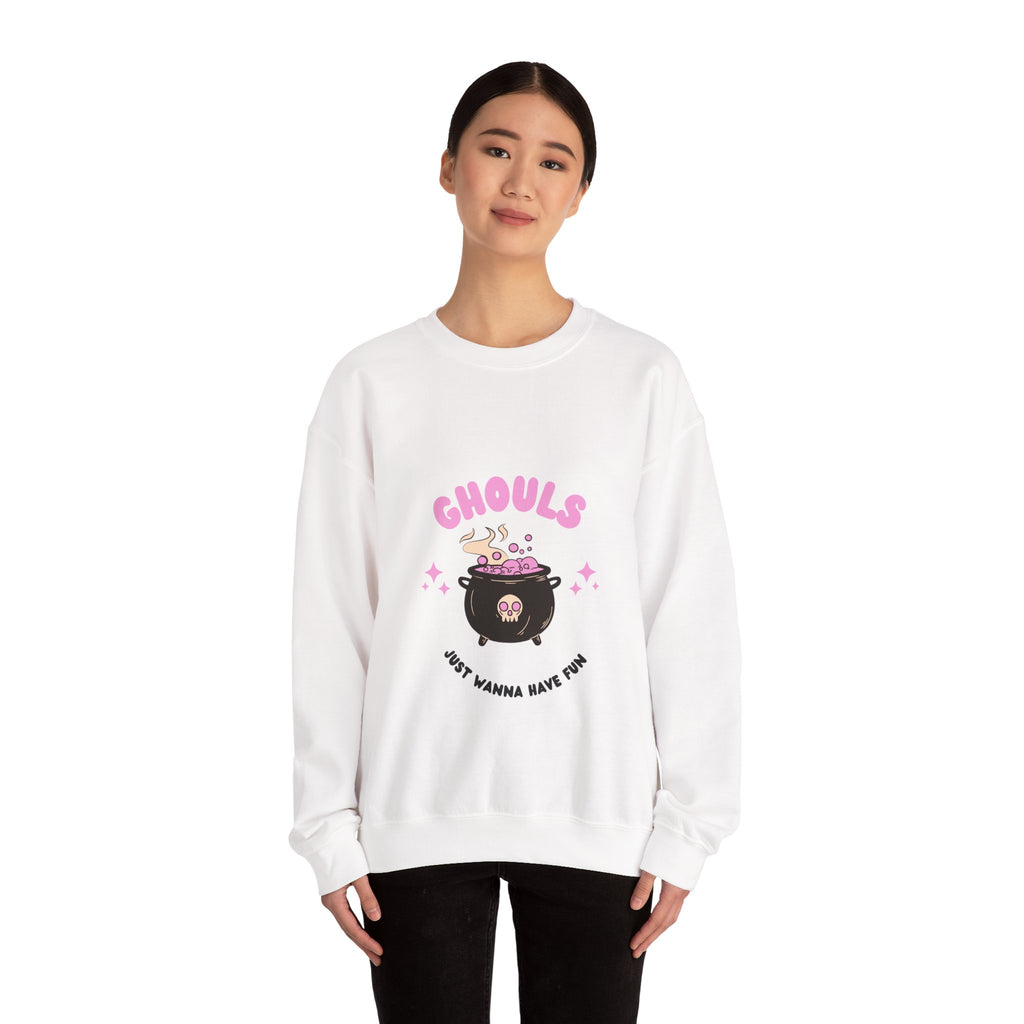 Ghoul Crewneck Sweatshirt — "Ghouls Just Wanna Have Fun" Cute Halloween Pullover