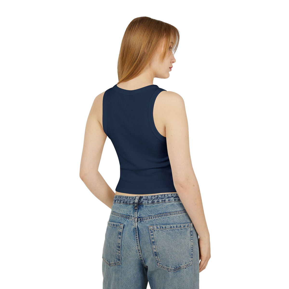Bad Bitch Racer Tank Top — Women's Crop Ribbed Tank