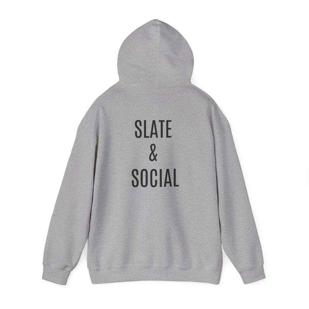 Butterfly Graphic Hoodie — 'Slate & Social' Minimalist White Pullover