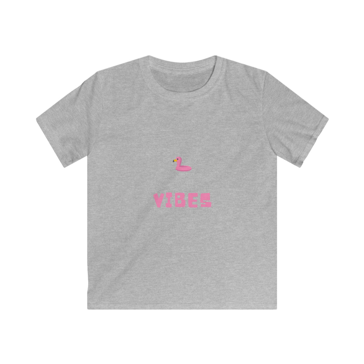 Kids T-Shirt — Pink Duck 'VIBES' Cute Summer Tee