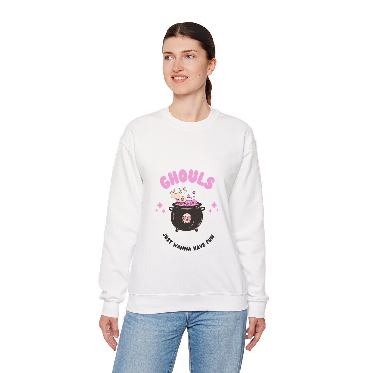 Ghoul Crewneck Sweatshirt — "Ghouls Just Wanna Have Fun" Cute Halloween Pullover