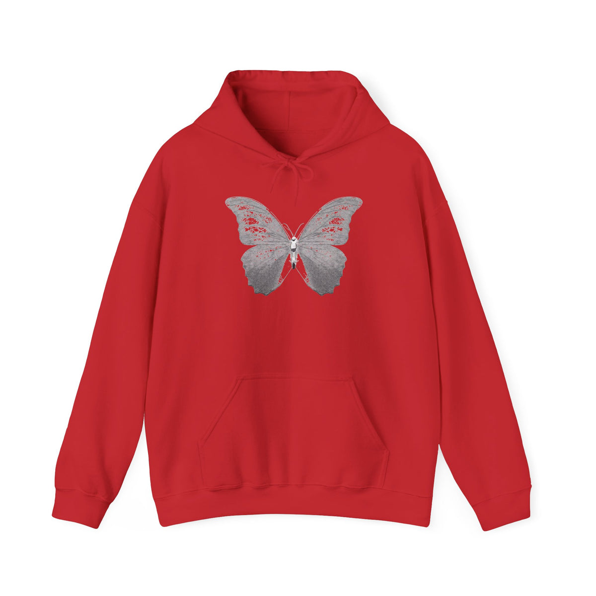 Butterfly Graphic Hoodie — 'Slate & Social' Minimalist White Pullover