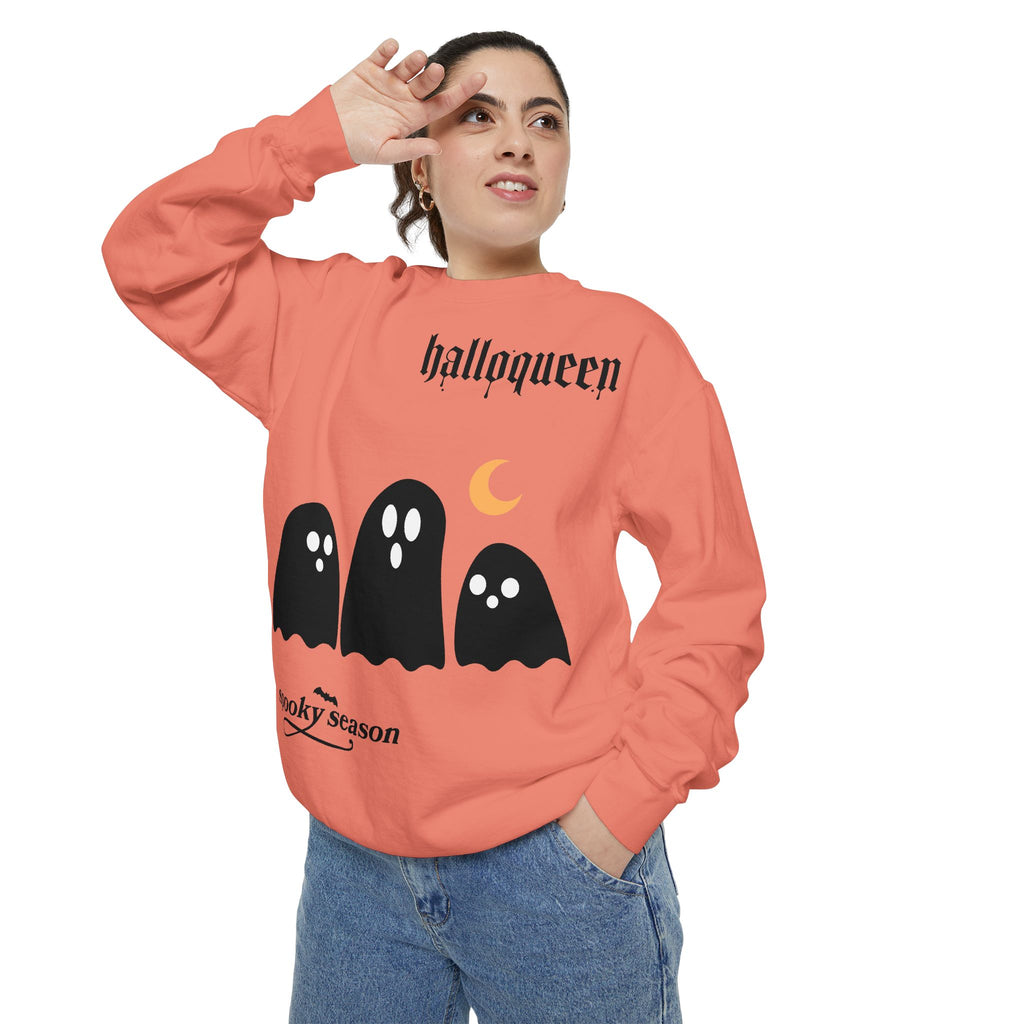 Halloween Ghosts Sweatshirt — "halloqueen" Spooky Season Crewneck