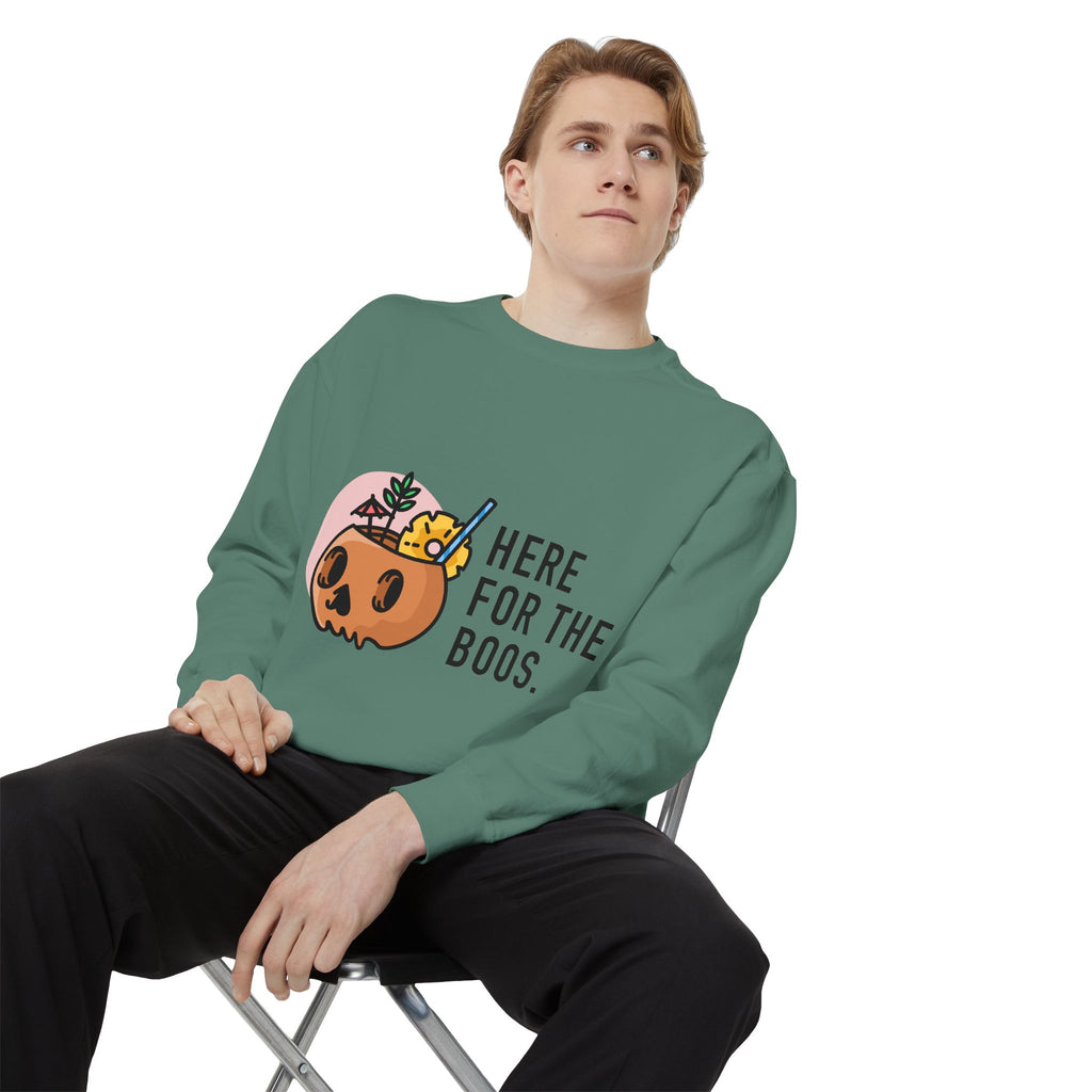 Halloween Pumpkin "Here for the Boos" Sweatshirt