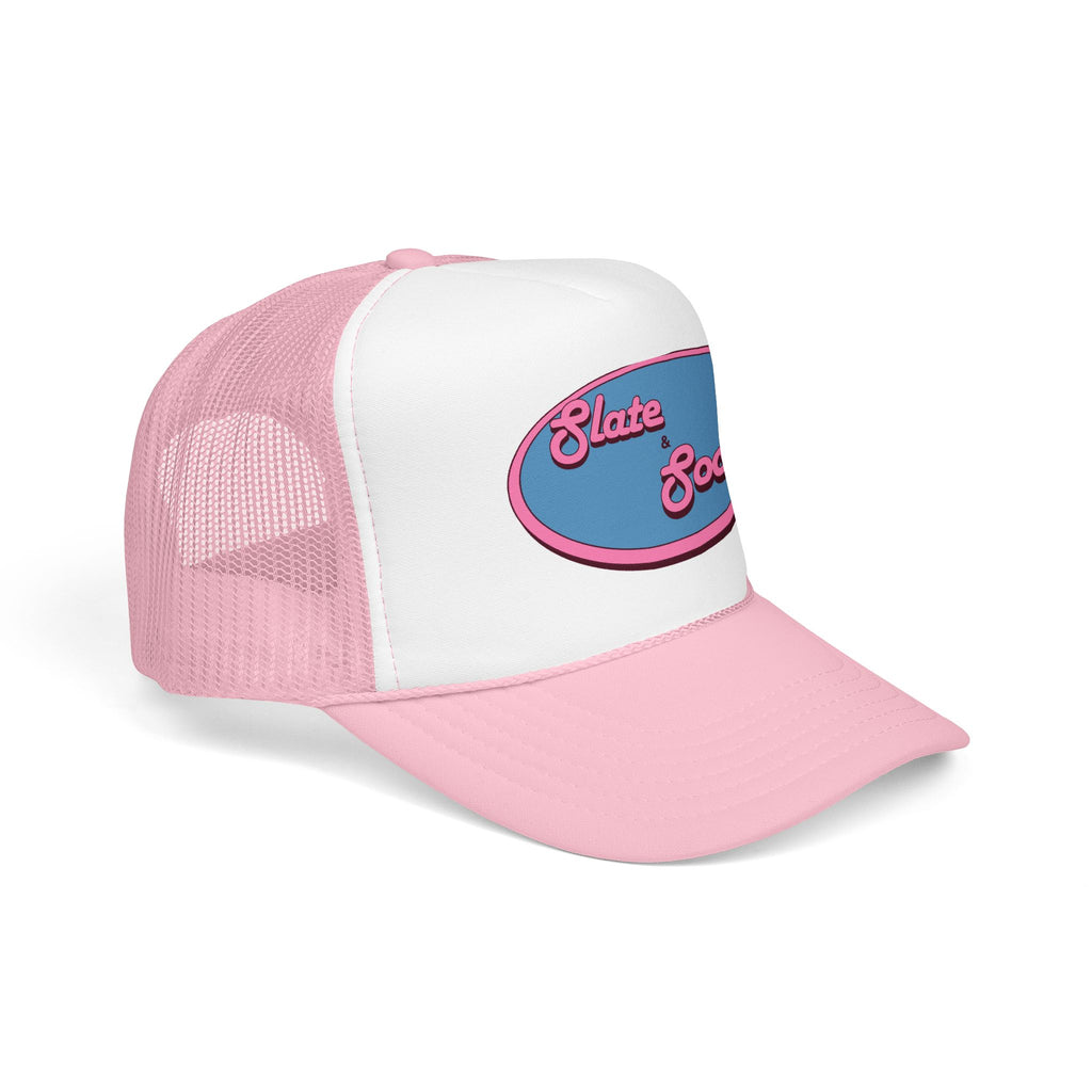 Trucker Hat — "Slate & Social" Retro Patch Foam Cap
