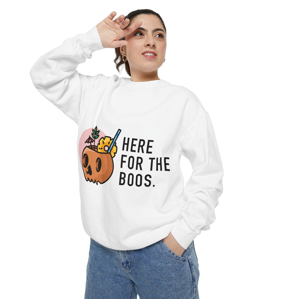 Halloween Pumpkin "Here for the Boos" Sweatshirt