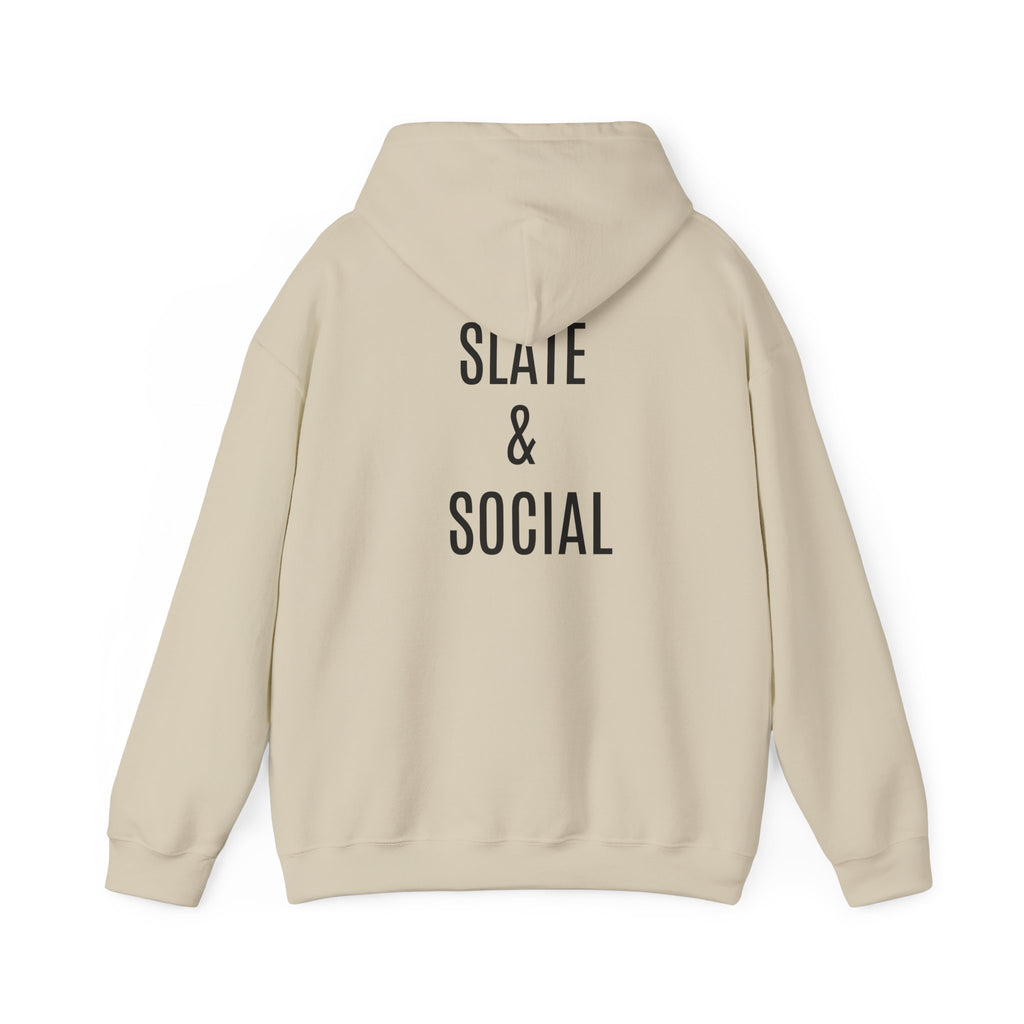 Butterfly Graphic Hoodie — 'Slate & Social' Minimalist White Pullover